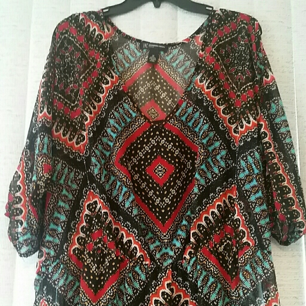 SOLD (SOLD) INC. AZTEC COLD SHOULDER DRESS - Picture 5 of 8